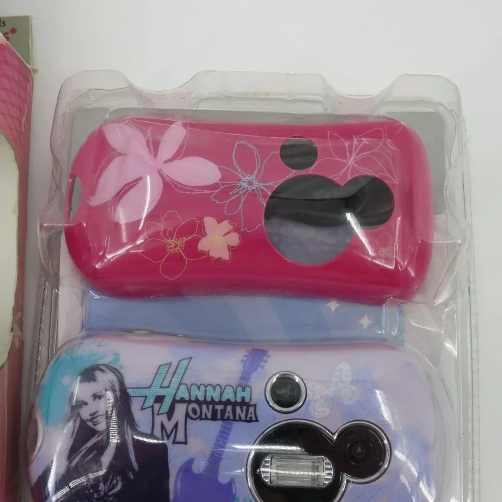 Pix Click Disney Hannah Montana Digital Camera Flash Ages 5+ 2007 Pink Purple